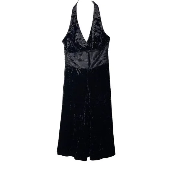 Robbie Bee | Dresses | Nwt Signature By Robbie Bee Halter Aline Dress Size  6 Black Velvet | Poshmark